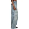 24SS 2-Wege-Denim-Cargo-Hose mit Reißverschluss „Blue“ 773759TPW534868