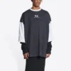 3/4-Ärmel-Logo-T-Shirt „Washed Black Heather Grey“ 699190TMVC81208