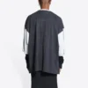 3/4-Ärmel-Logo-T-Shirt „Washed Black Heather Grey“ 699190TMVC81208