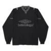 3B Football Langarm-T-Shirt mit V-Ausschnitt „Schwarz Anthrazit“ 857085TTVQ61066