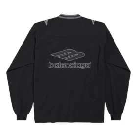 3B Football Langarm-T-Shirt mit V-Ausschnitt „Schwarz Anthrazit“ 857085TTVQ61066
