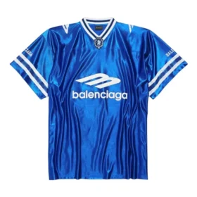 3B Football V-Ausschnitt Glänzendes Jersey Oversize „Royal Blue White“ 857113TTVQ74701