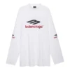 3B Sports Icon Langarm-T-Shirt Oversized „Weiß Schwarz Rot“ 720250TPVD79065