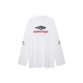 3B Sports Icon Langarm-T-Shirt Oversized „Weiß Schwarz Rot“ 720250TPVD79065
