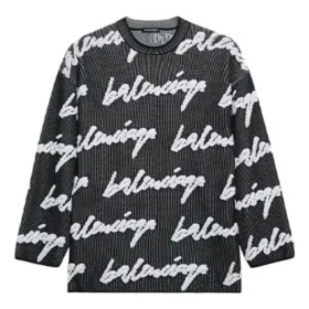 3D Scribble Rundhals-Baumwollpullover „Black“ 625985T31801070 3D Scribble Rundhals-Baumwollpullover „Black“ 625985T31801070