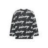 3D Scribble Rundhals-Baumwollpullover „Black“ 625985T31801070