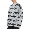 3D Scribble Rundhals-Baumwollpullover „White“ 625985T31809040
