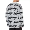 3D Scribble Rundhals-Baumwollpullover „White“ 625985T31809040