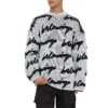 3D Scribble Rundhals-Baumwollpullover „White“ 625985T31809040