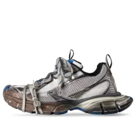 3XL-Sneaker „Worn Out Grey White and Blue Mesh and Polyurethane“ 734731W3XL71214
