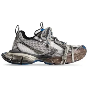 3XL-Sneaker „Worn Out Grey White and Blue Mesh and Polyurethane“ 734731W3XL71214