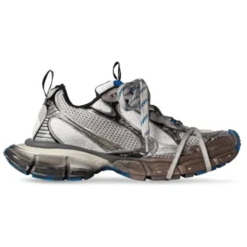 3XL Sneaker „Worn Out Grey White and Blue Mesh and Polyurethane“ 734734W3XL71214