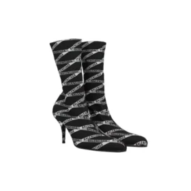 80 mm Monogram-Logo-Stiefel aus Spandex „Black“ 549784W1P601264