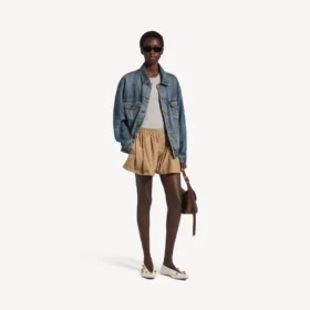 A-Linien-Boxershorts für Damen in Sandbeige