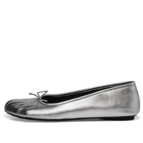 Anatomische Ballerinen-Schuhe „Silber glänzend, weiches Lammfell“ 714260WBFA18001 Anatomische Ballerinen-Schuhe „Silber glänzend, weiches Lammfell“ 714260WBFA18001