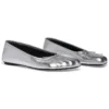Anatomische Ballerinen-Schuhe „Silber glänzend, weiches Lammfell“ 714260WBFA18001