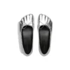 Anatomische Ballerinen-Schuhe „Silber glänzend, weiches Lammfell“ 714260WBFA18001
