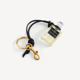 Anhänger in Form einer Parfüm-Miniaturflasche in Schwarz