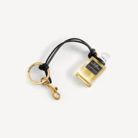 Anhänger in Form einer Parfüm-Miniaturflasche in Schwarz