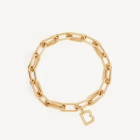 „B Link“-Halskette für Damen in glänzendem Gold