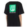 B Umweltfreundliches grünes Alphabet-Logo-Print, kurzärmelig, schwarz 594599THV631000