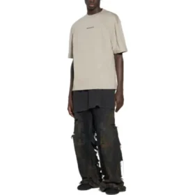 Back-T-Shirt, mittlere Passform „Beige“ 612966TOVJ89763