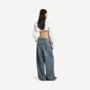 Baggy-Jeans für Damen mit tiefem Schritt in schmutzigem Vintage-Blau Baggy-Jeans für Damen mit tiefem Schritt in schmutzigem Vintage-Blau