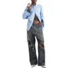 Baggy-Jeans mit aufgesetzten Taschen „Blue“ 751111TDW143359