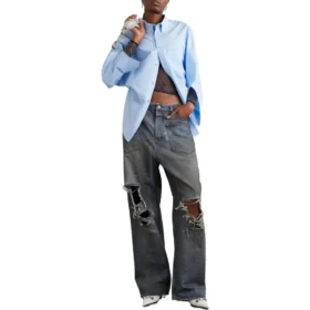Baggy-Jeans mit aufgesetzten Taschen „Blue“ 751111TDW143359