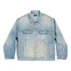 Bal Diagonal Allover Oversized-Jacke „Light Blue Japanese Ring Denim“ 773616TPW534868