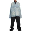 Bal Diagonal Allover Oversized-Jacke „Light Blue Japanese Ring Denim“ 773616TPW534868