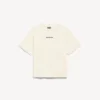 Balenciaga Damen-T-Shirt mit „Back“-Motiv in cremefarbener Ausführung und mittlerer Passform