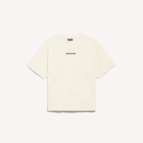 Balenciaga Damen-T-Shirt mit „Back“-Motiv in cremefarbener Ausführung und mittlerer Passform Balenciaga Damen-T-Shirt mit „Back“-Motiv in cremefarbener Ausführung und mittlerer Passform