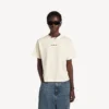 Balenciaga Damen-T-Shirt mit „Back“-Motiv in cremefarbener Ausführung und mittlerer Passform