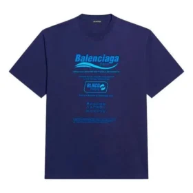 Balenciaga Herren FW21, chemische Reinigung, Alphabet-Print, Retro-Strick, kurzärmelig, marineblau 651795TKVF83866 Balenciaga Herren FW21, chemische Reinigung, Alphabet-Print, Retro-Strick, kurzärmelig, marineblau 651795TKVF83866