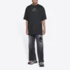 Balenciaga Herren FW21 Couture Alphabet Rundhals-T-Shirt mit kurzen Ärmeln, schwarz 651795TJV901070