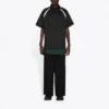 Balenciaga Herren FW21 Freizeit-Poloshirt mit kurzen Ärmeln, doppellagig, schwarz 661507TKVA51042