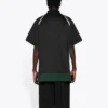 Balenciaga Herren FW21 Freizeit-Poloshirt mit kurzen Ärmeln, doppellagig, schwarz 661507TKVA51042
