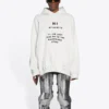 Balenciaga Herren FW21 „Hi My Name Is“ mit Alphabet-Muster, Langarm, Weiß 651799TKVF29081