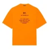 Balenciaga Herren FW21 HI MY NAME IS WIDE FIT Retro-Strick-T-Shirt mit Alphabet-Aufdruck, kurzärmelig, orange 661715TKVH57513