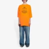 Balenciaga Herren FW21 HI MY NAME IS WIDE FIT Retro-Strick-T-Shirt mit Alphabet-Aufdruck, kurzärmelig, orange 661715TKVH57513