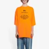 Balenciaga Herren FW21 HI MY NAME IS WIDE FIT Retro-Strick-T-Shirt mit Alphabet-Aufdruck, kurzärmelig, orange 661715TKVH57513