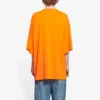 Balenciaga Herren FW21 HI MY NAME IS WIDE FIT Retro-Strick-T-Shirt mit Alphabet-Aufdruck, kurzärmelig, orange 661715TKVH57513