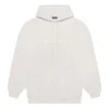 Balenciaga Herren FW21 Kapuzenpullover mit Logo-Alphabet-Aufdruck, langärmelig, cremeweiß 570811TIV552970