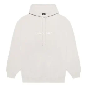 Balenciaga Herren FW21 Kapuzenpullover mit Logo-Alphabet-Aufdruck, langärmelig, cremeweiß 570811TIV552970 Balenciaga Herren FW21 Kapuzenpullover mit Logo-Alphabet-Aufdruck, langärmelig, cremeweiß 570811TIV552970