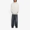 Balenciaga Herren FW21 Kapuzenpullover mit Logo-Alphabet-Aufdruck, langärmelig, cremeweiß 570811TIV552970