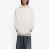 Balenciaga Herren FW21 Kapuzenpullover mit Logo-Alphabet-Aufdruck, langärmelig, cremeweiß 570811TIV552970