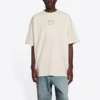 Balenciaga Herren FW21 Kurzarm-T-Shirt mit Alphabet-Print, beige, 651795TJV909054