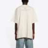 Balenciaga Herren FW21 Kurzarm-T-Shirt mit Alphabet-Print, beige, 651795TJV909054