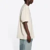 Balenciaga Herren FW21 Kurzarm-T-Shirt mit Alphabet-Print, beige, 651795TJV909054